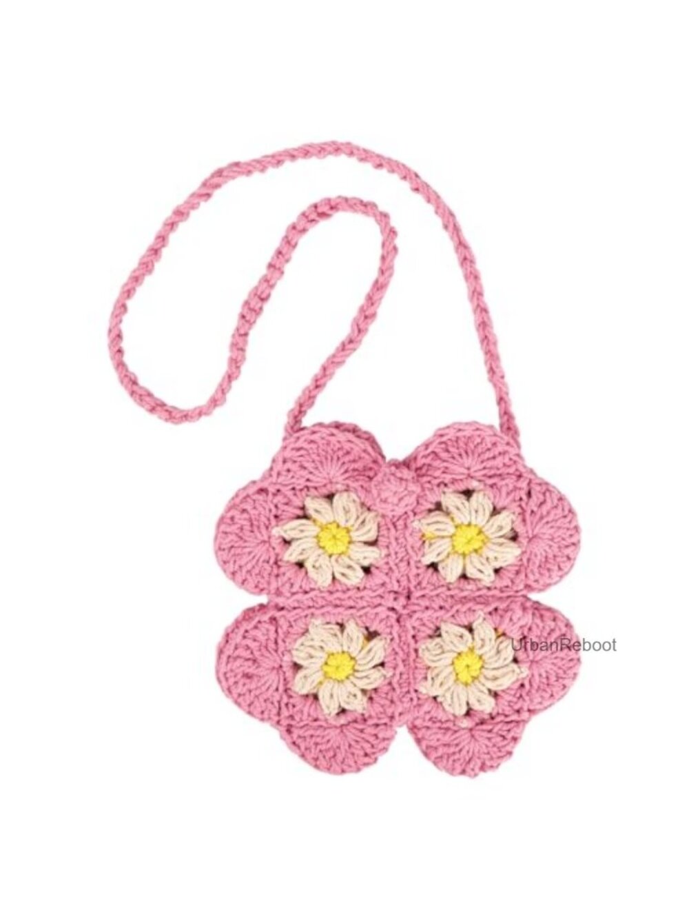 Handmade Mini Flower Crochet Crossbody Bag Cotton Purse
